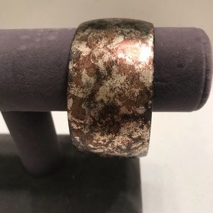 Gold and brown bangle bracelet